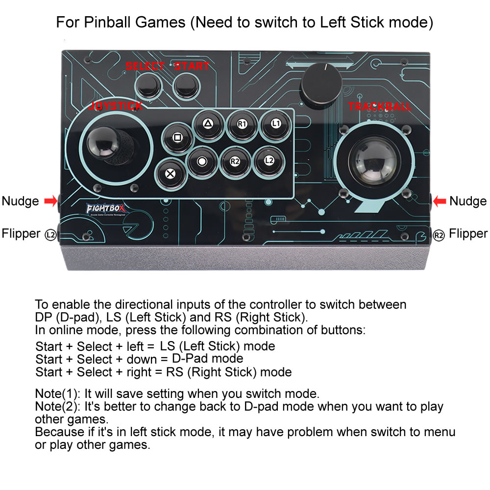 Trackball Controller Arcade - FightBox R10-PRO Joystick Arcade con Trackball